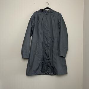 Eddie Bauer Weather Edge Trench Raincoat Hoodie Stay Dry Jacket Women's Sz T2XL